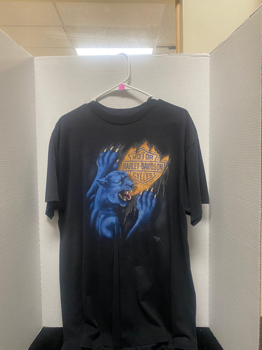 1991 Harley Davidson - Blue Panther Tshirt XL