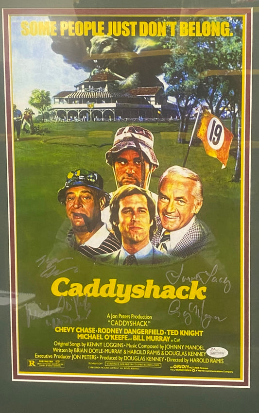 CaddyShack Poster w/ 4 Autographs and JSA Certification